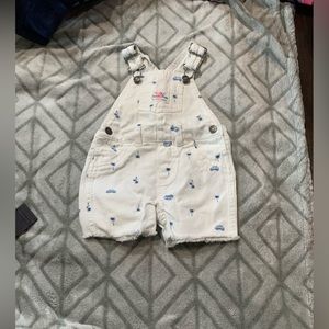 White cut off overalls